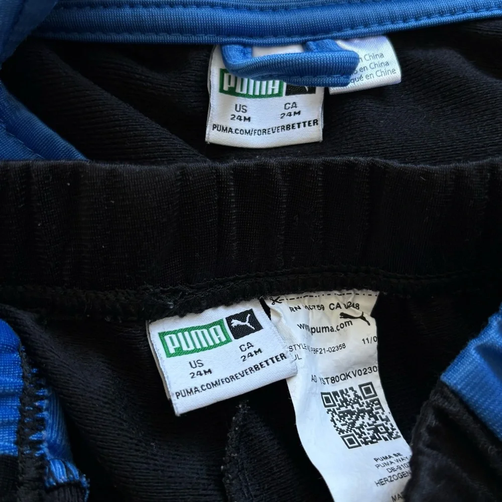 Puma Black and Blue Kids Tracksuit 24 months - Picture 6 of 6